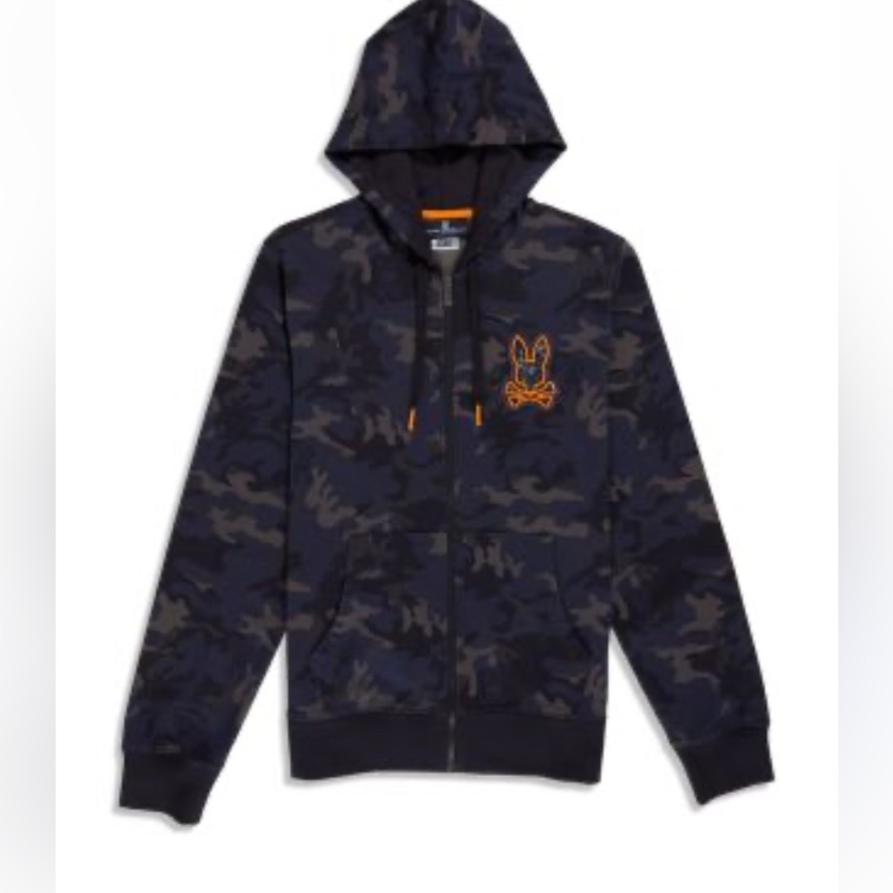 Psycho bunny blue camo unisex hoodie size small